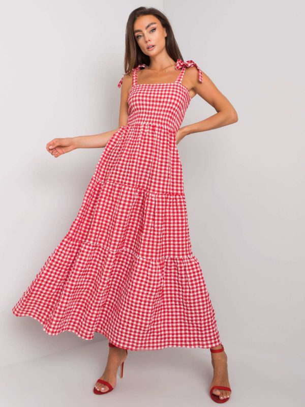 Michel's red checkered dress RUE PARIS