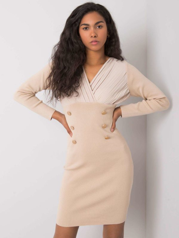 Beige Fit Dress Arcelia