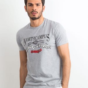 Grey Men's Retro Print T-Shirt