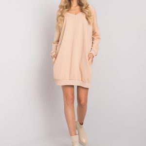 Beige V-neck sweatshirt Nayla