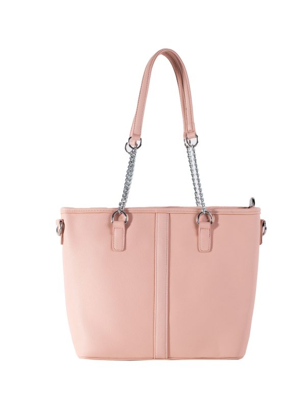 Pink Roomy Shoulder Bag With Adjustable Strap