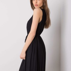 Black pleated dress Monza SUBLEVEL