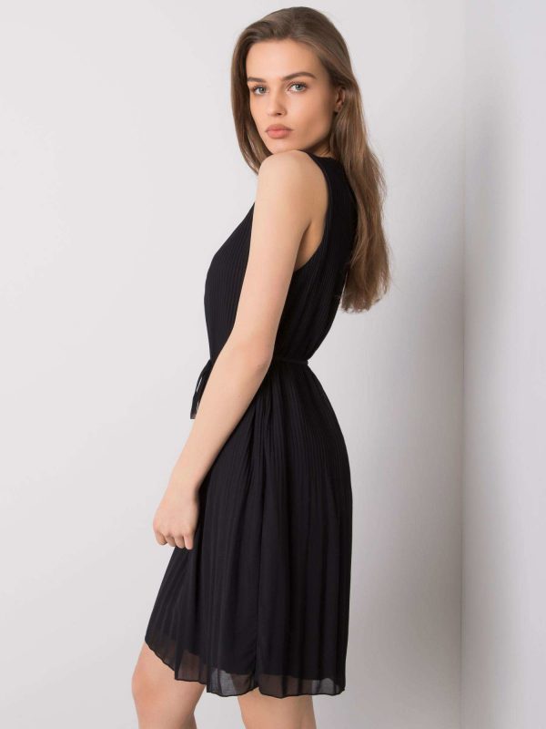 Black pleated dress Monza SUBLEVEL