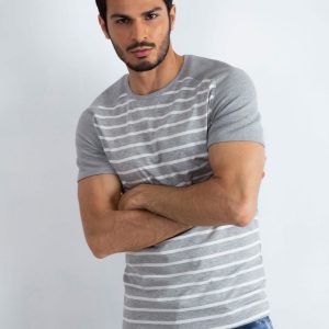 Grey and white t-shirt for men Prestigious