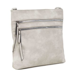 Light gray handbag with pockets