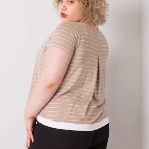 Dark beige plus size blouse with viscose Lilianne