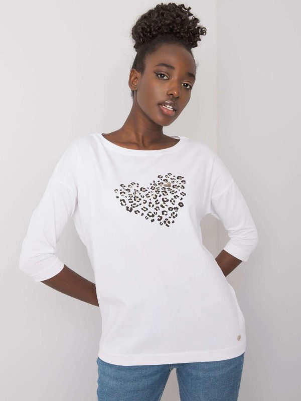 White blouse for women with Zoe print