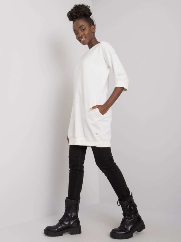 Ecru sweatshirt with pockets Iveta