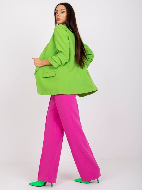 Light Green Ladies Blazer Without Fastener Adela