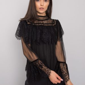 Black formal blouse with lace Ambridge OCH BELLA