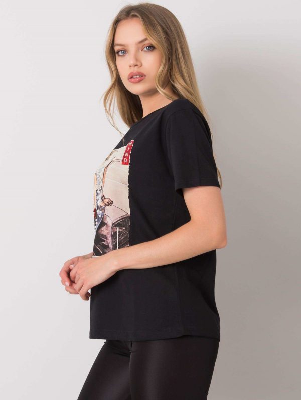 Black T-shirt with print Sandy