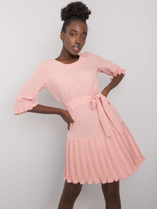 Dirty pink dress with pleated Cosette