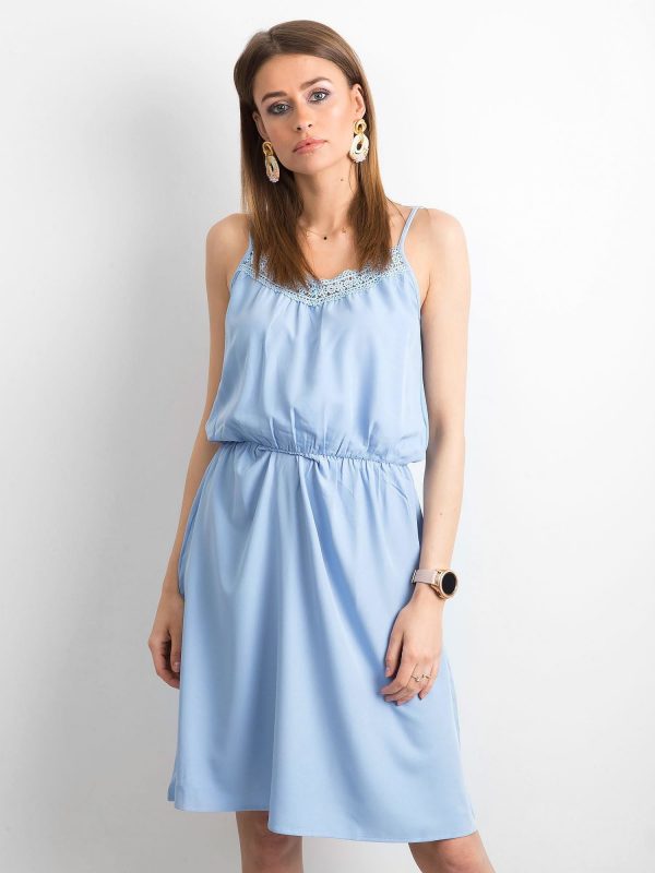 Blue women's dress with straps