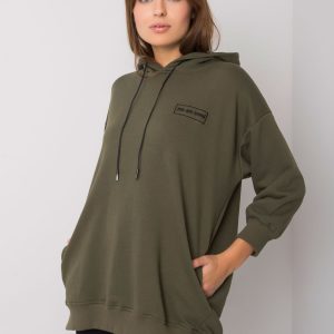 Khaki sweatshirt with pockets Leora