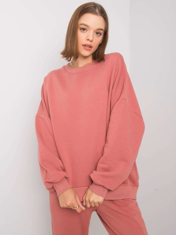 Fabrizia Dirty Pink Cotton Hoodless Sweatshirt