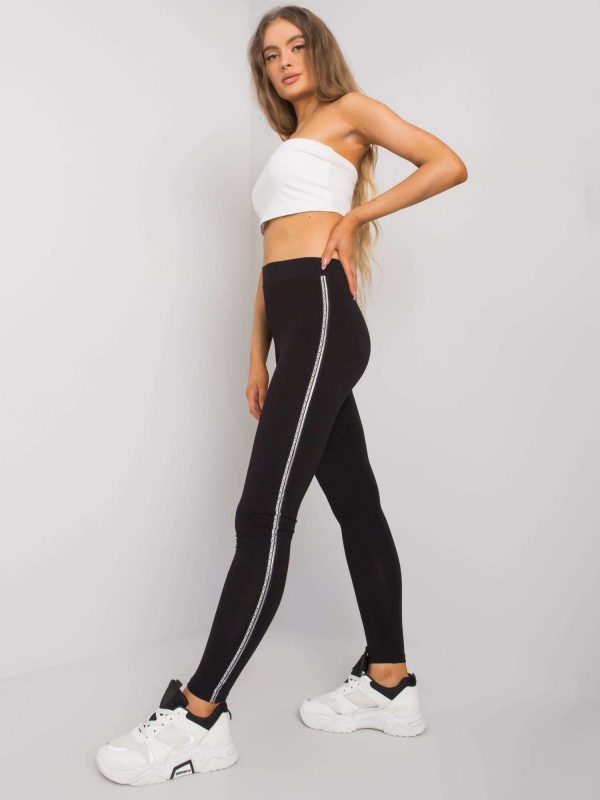 Black and silver cotton leggings Naila RUE PARIS