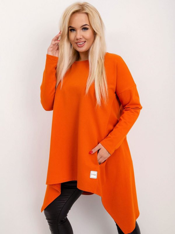 Dark orange plus size tunic Andrea