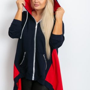 Navy Blue Plus Size Diamond Sweatshirt