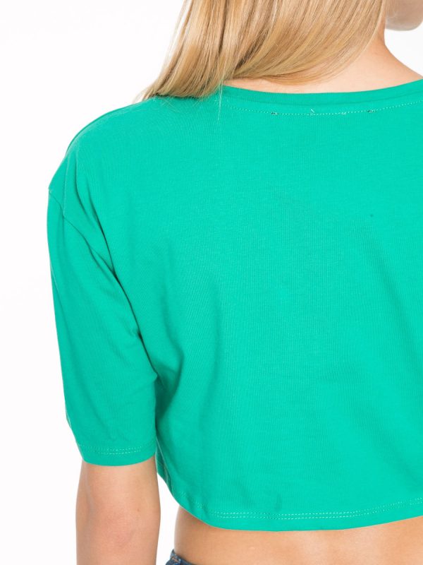 Green crop top casual