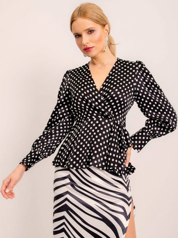 BSL Black and White Polka Dot Blouse