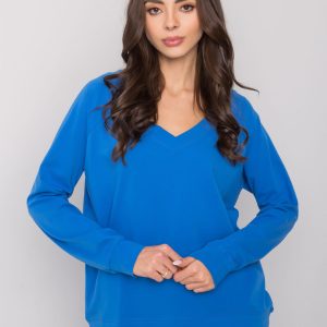 Dark Blue Long Sleeve Blouse Alexie RUE PARIS