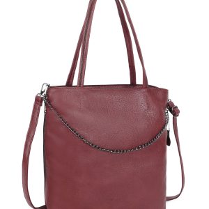 Maroon large bag made of eco leather LUIGISANTO