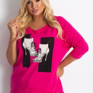 Fuchsia plus size blouse Lifesaver