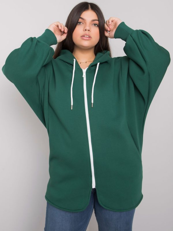 Dark Green Plus Size Hoodie Ella