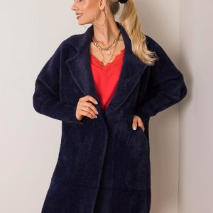 Navy blue alpaca coat Nora