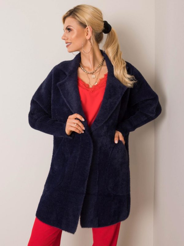 Navy blue alpaca coat Nora