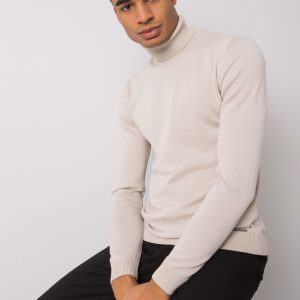 Cornell LIWALI men's light beige turtleneck sweater