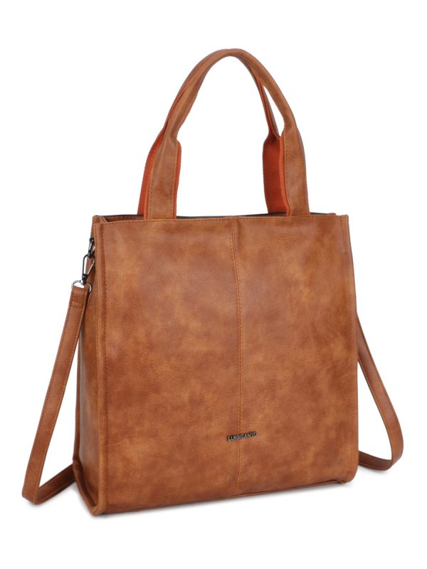 Brown eco-leather city bag LUIGISANTO