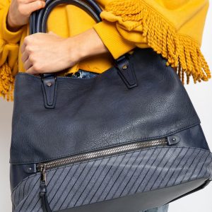 Navy blue city handbag