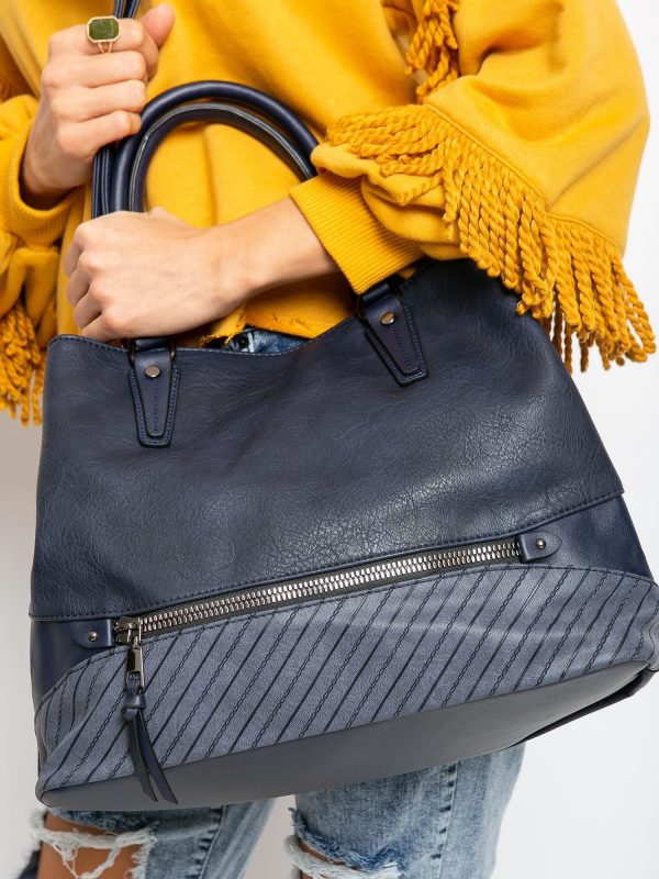 Navy blue city handbag