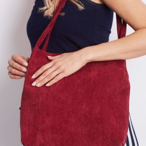 Burgundy corduroy handbag