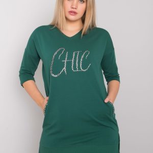 Dark green tunic plus size with Laurina pockets