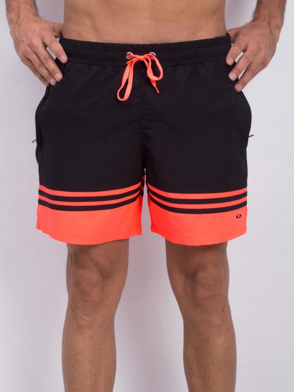 Black and Coral Men's Shorts Skipping