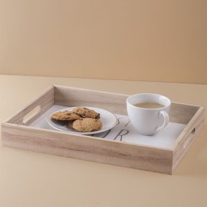 White tray with inscription