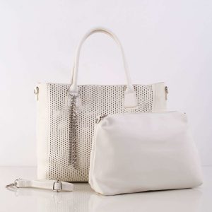 Cream openwork bag