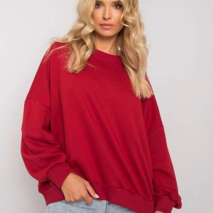 Burgundy cotton hoodless sweatshirt Fabrizia