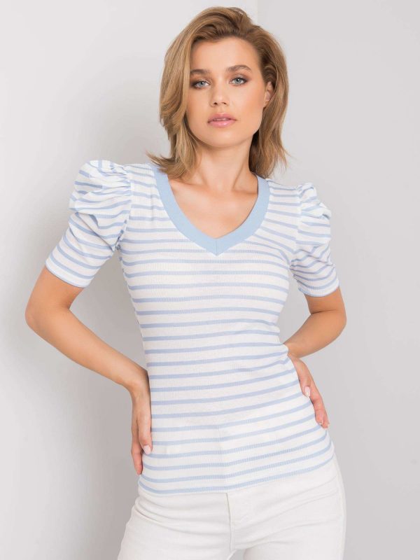 White and blue striped blouse Marlo