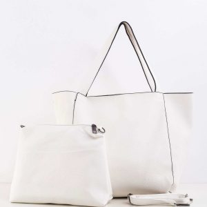 Cream capacious eco-leather bag