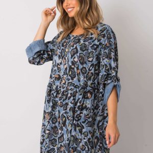 Earlene's dark blue viscose dress