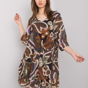 Black khaki dress for women with print Segovia