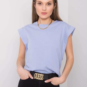 Blue cotton t-shirt Kayla RUE PARIS