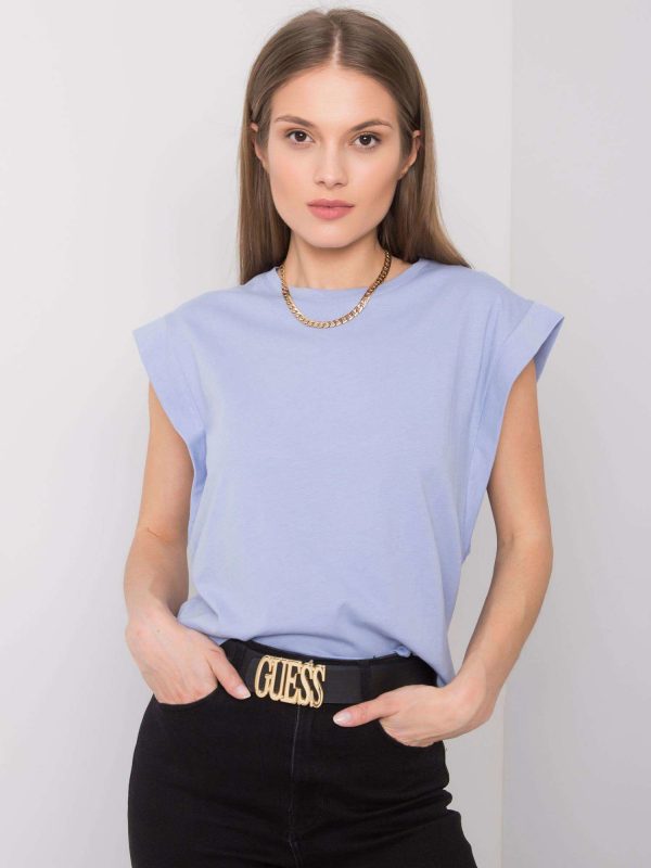 Blue cotton t-shirt Kayla RUE PARIS