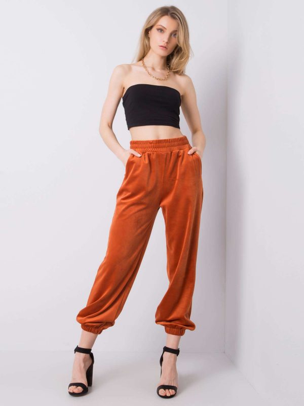 Orange velour sweatpants Moonlight RUE PARIS