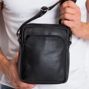 Black Smooth Men's Shoulder Bag