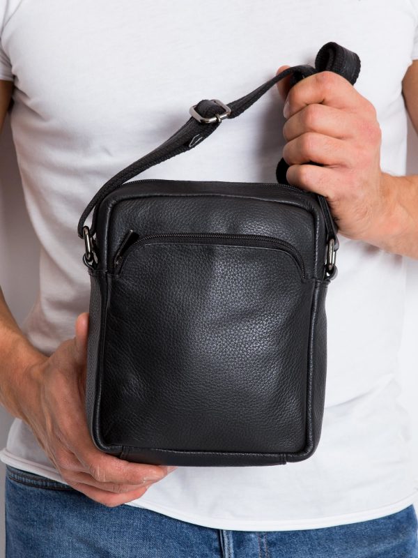 Black Smooth Men's Shoulder Bag