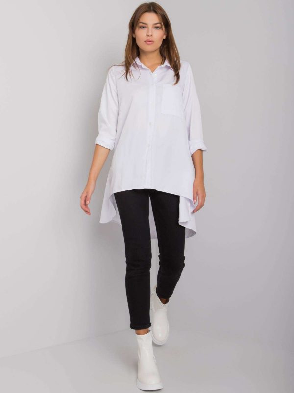 White Asymmetric Brinleigh Shirt